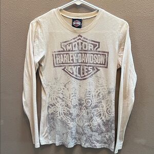 Harley-Davidson Beige Graphic Long Sleeve Shirt